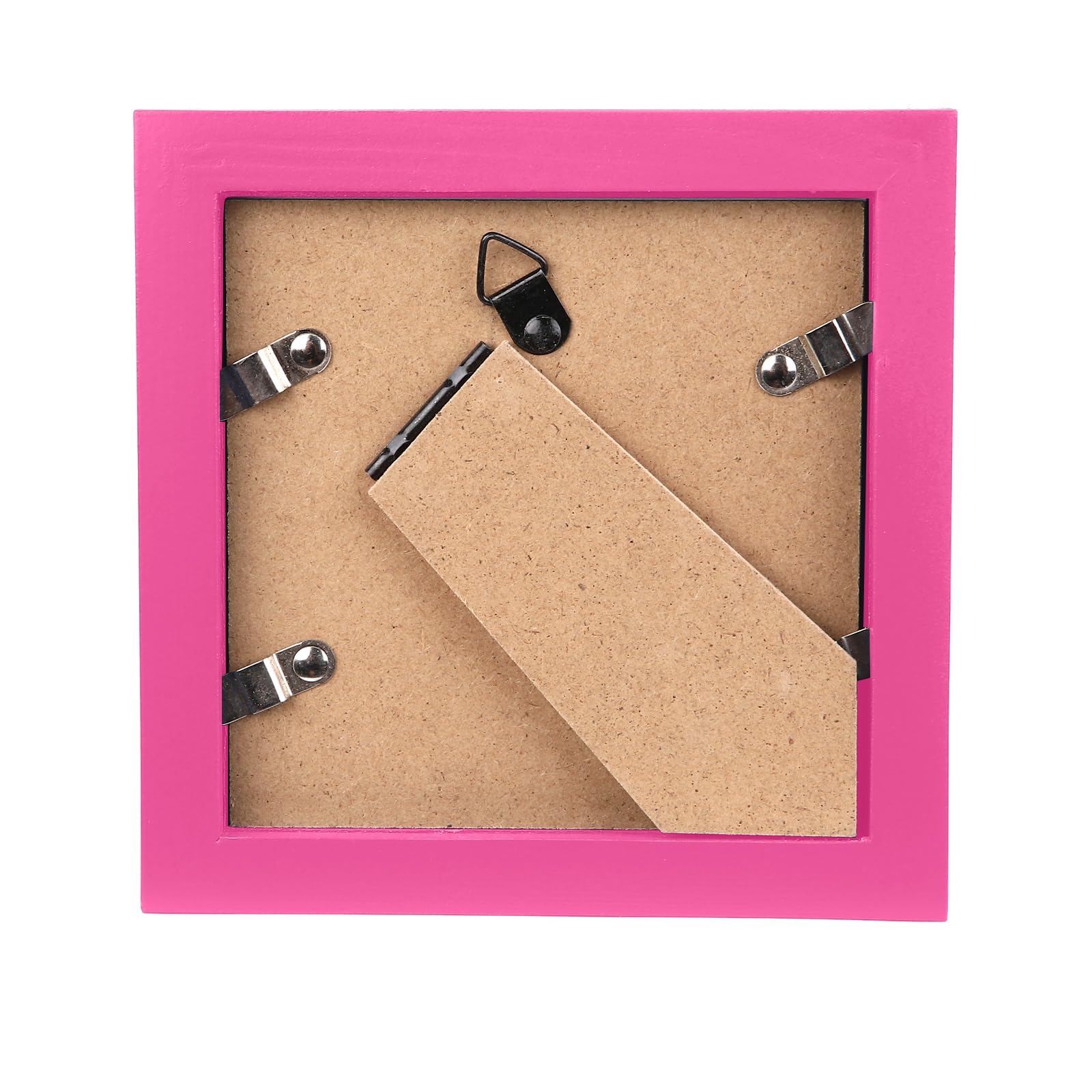 wyooxoo 4x4 Picture Frames Set of 2 Solid Wood Photo Frames Colorful Frame with HD Plexiglass, Wall or Tabletop Display, Pink